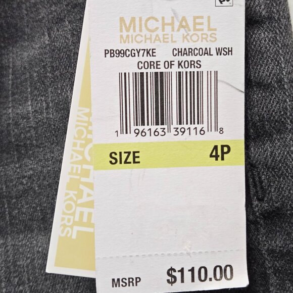 NWT MICHAEL KORS Selma High-Rise Straight-Leg Skinny Jeans Charcoal Wash 4P $110 - Picture 11 of 13